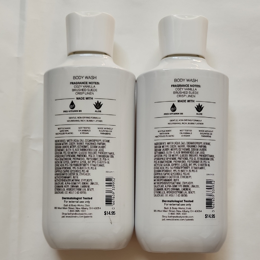2 Bath & Body Works White Barn Vanilla Suede Body Wash - Picture 2 of 2